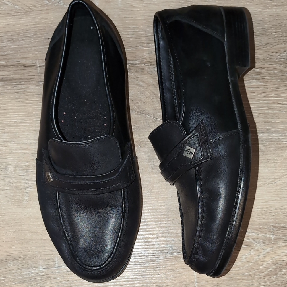 Black Leather Slip-On Loafers